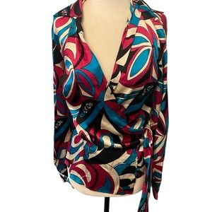 Lafayette 148 Silk wrap blouse